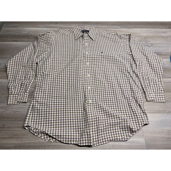 Polo Ralph Lauren Other - Ralph Lauren Mens Button Down Shirt Blake Cotton Purple Green Check Plaid Size L